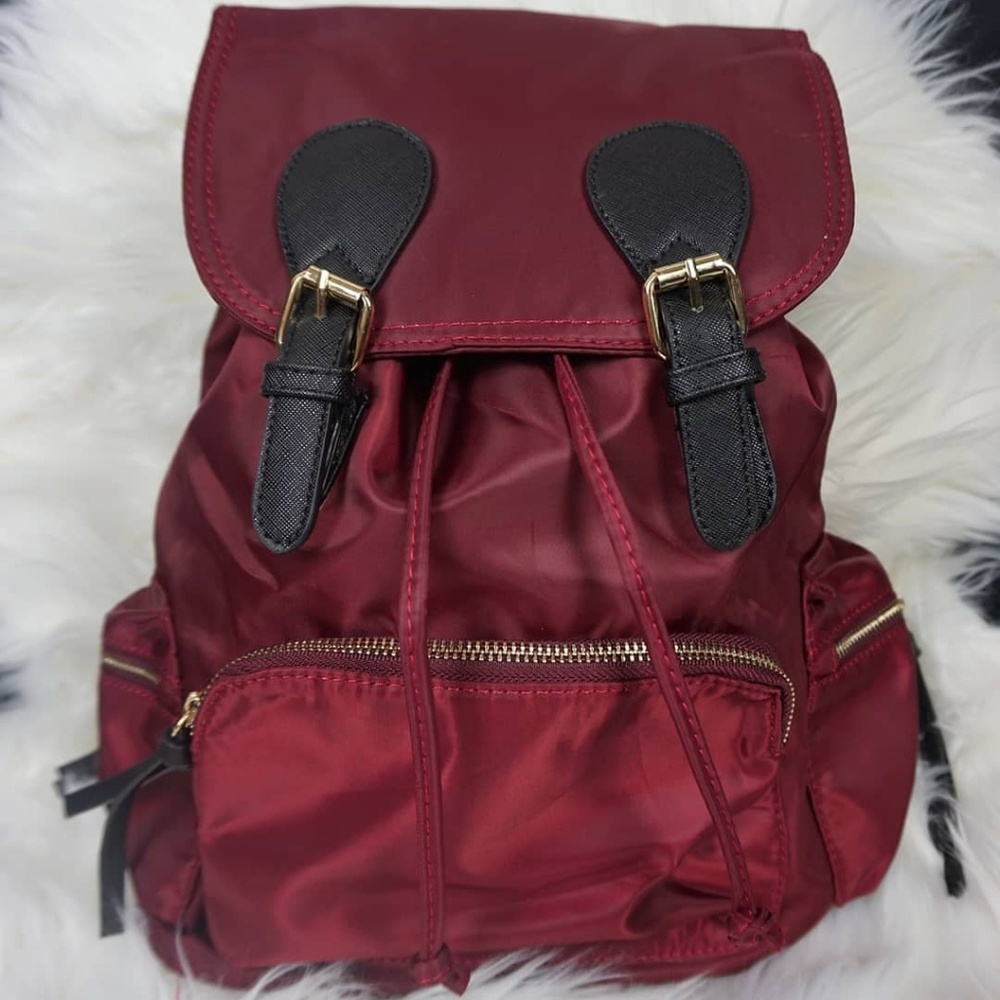 burgundy Backpack / diapebag